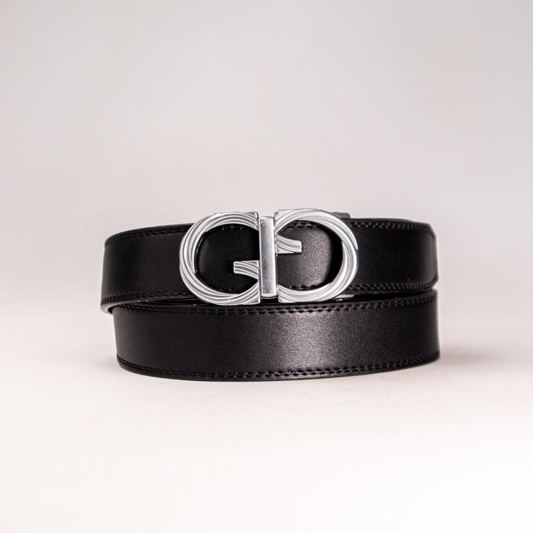 Boss Black Leather Auto Lock Belt – SARDAR Shoes