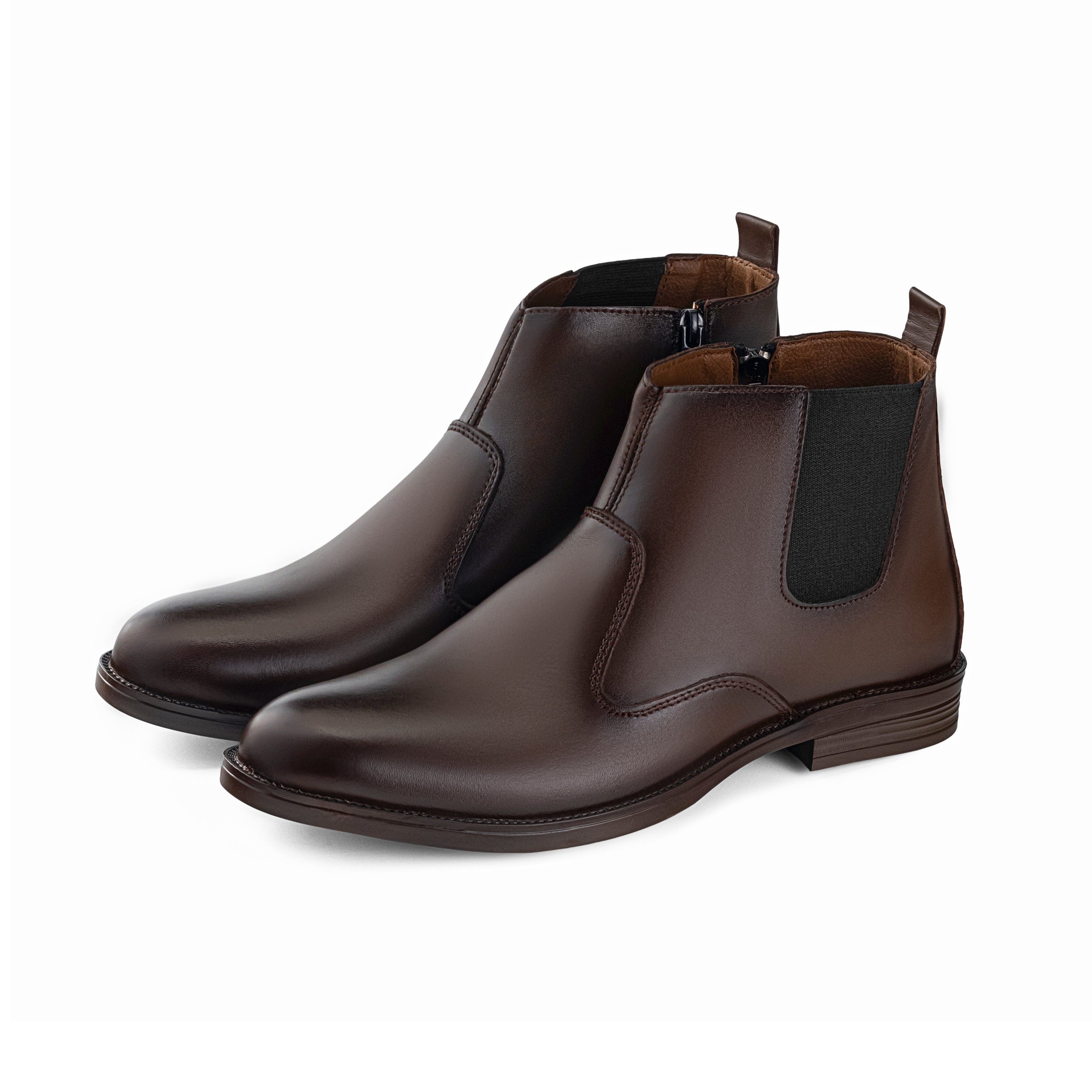 Men’s Zip Chelsea Leather Shoes – Sardar Shoes SGH 5953-4