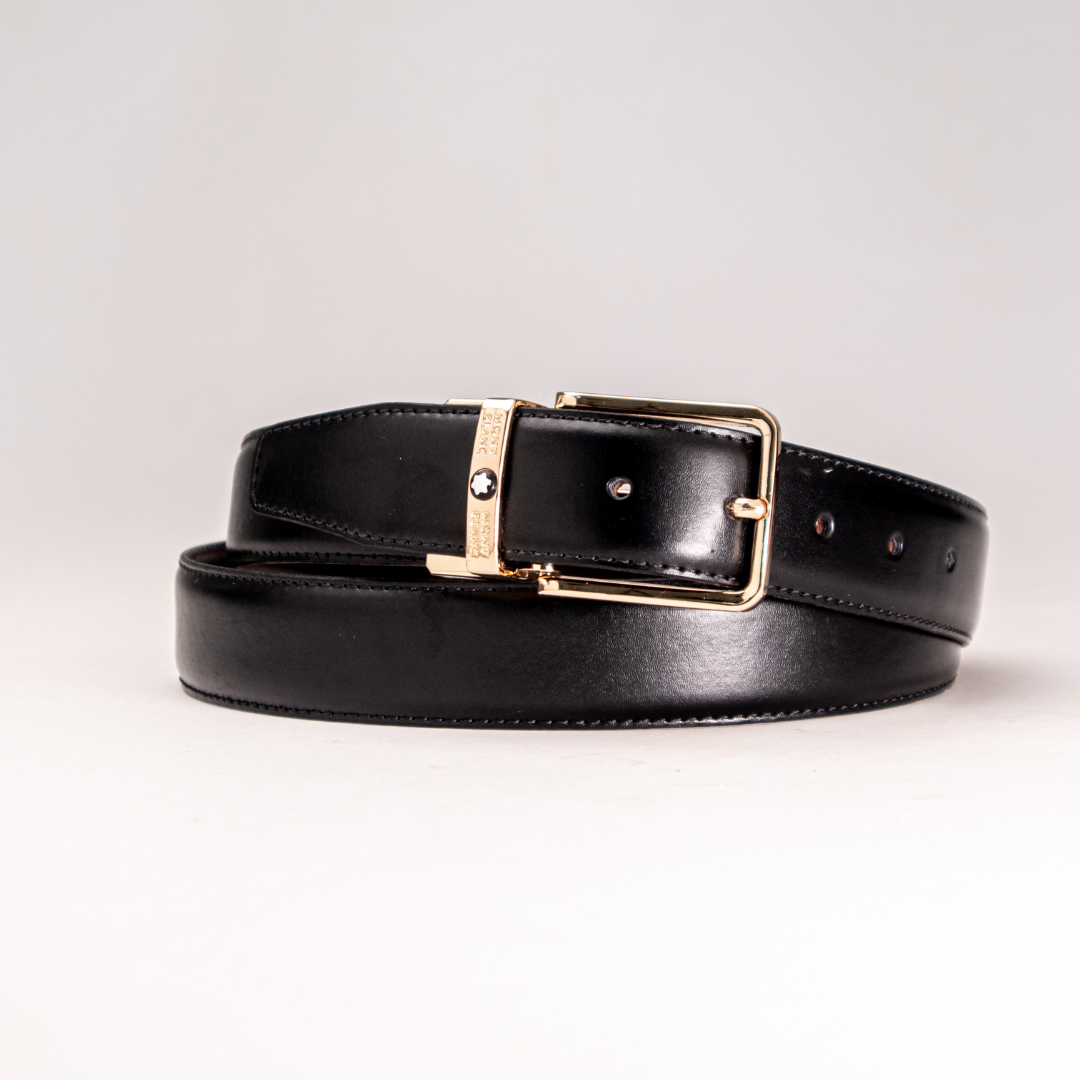 Formal Black Leather Auto Belt by SARDAR Shoes